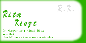 rita kiszt business card